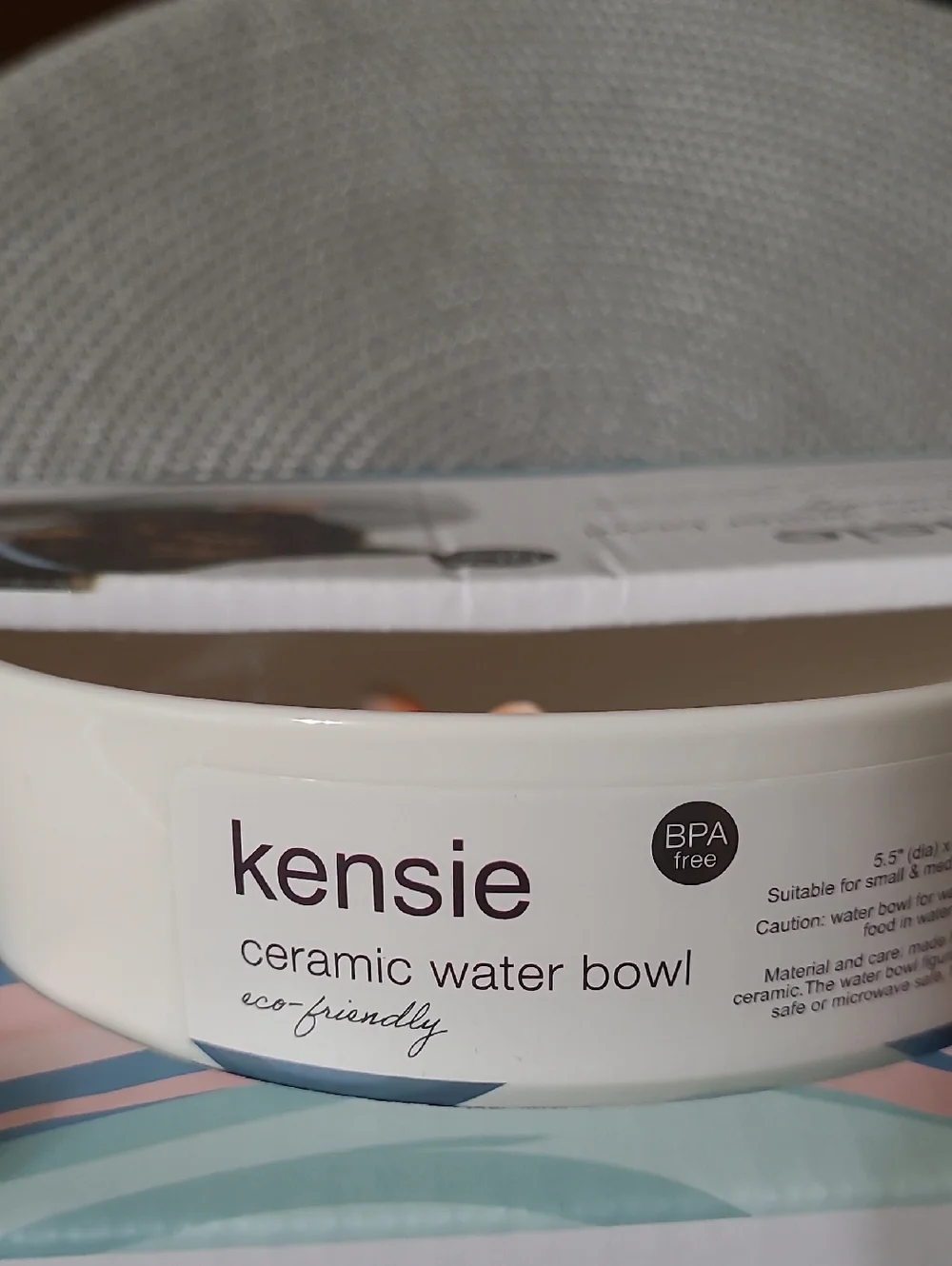 Kensie Ceramic Cat Water Bowl